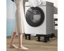 Wasmachine onderstel - 12 robuuste poten, Past perfect bij wasmachines, koelkasten en drogers - Verstelbaar en met hoge antislip en schokdemping
