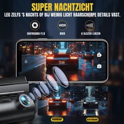 SAVI® Dashcam voor Auto Voor en Achter - Dashcam - Zwart - ‎‎3cm x 5cm x 10cm; 300 g — thumbnail 3