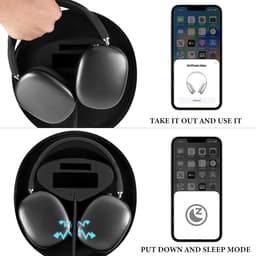 Hoofdtelefoon Hoes - Draagbare Case - Veilige Opslag - Automatische Slaapmodus - 22.5 x 20.5 x 5 cm - Donkergrijs — thumbnail 3