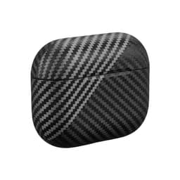 Diepgrijs carbon fiber hoesje voor oordopjes heren dames met streep patroon geschikt voor AirPods Pro 3 hardcase beschermhoes — thumbnail 1