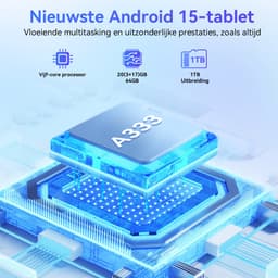 Hotlight KB1001L - Android 15 Tablet - 10.1 inch - 20(3+17)GB RAM/64GB ROM - Met Toetsenbord, Muis, Oordopjes & Bescherming – 5000mAh - Wit — thumbnail 5