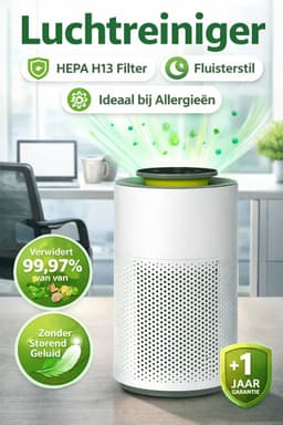 Ayma&Co Pure Air Pro | HEPA13 Filtersysteem - 80m² - Tegen Stofdeeltjes, Pollen, Schimmelsporen, Bacteriën, Virussen, Rookdeeltjes, Hooikoorts- Zeer stil & slaapstand- — thumbnail 3