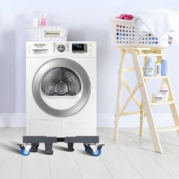 Verstelbare Apparaten Onderstel – Verplaatsbare Wasmachine & Koelkast Bodemplaat – 8 Poten, 4 Dubbele Wielen met Rem – Draagkracht 400KG – Huishoudelijke Elektronica Steun — thumbnail 4