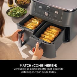 Ninja Dubbele Airfryer XXL - 9.5 L - Nieuw 2026 Model - 40 tot 240 Graden - 2470 W Vermogen - Dual Zone Technologie - DZ400EU — thumbnail 6