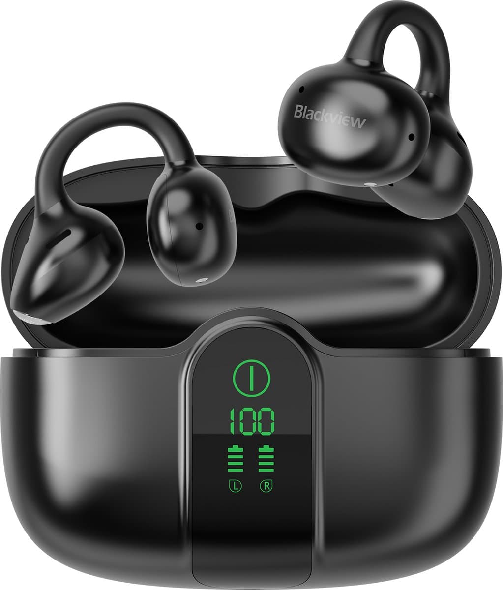Blackview AirBuds 15 Draadloze Koptelefoon - Open Ear Oordopjes - Bluetooth 6.0 - IPX5 Waterbestendig - 35 uur Afspeeltijd - Dubbele Mic met Ruisonderdrukking - Zwart — afbeelding 1