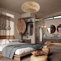 Bamboe Plafondlamp Met Verlichting En Afstandsbediening – Rustieke En Industrieel Design Plafondventilator — thumbnail 5