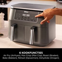 Ninja Dubbele Airfryer XXL - 7.6 L - Nieuw 2026 Model - 40 tot 240 Graden - 2470 W Vermogen - Dual Zone Technologie - DZ300EU — thumbnail 2