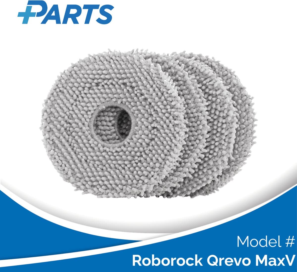 Roborock Qrevo MaxV Dweilpads (4 Stuks, Plus.Parts® alternatief voor 8.02.0246) — afbeelding 1