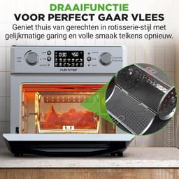 Grote Airfryer Oven met Rotisserie - 26 Liter XXL - 1700W - 10 Digitale Programma's - Hetelucht & Grill — thumbnail 2