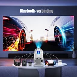 REN® Draagbare beamer - Beamer - Projector - Mini Beamer - Wit -10cm x 10cm x 17cm — thumbnail 4
