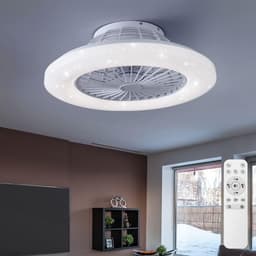 LED plafondventilator met ster-effect - afstandsbediening, dimbare verlichting, 3 standen ventilatie - ideaal voor woonkamer en slaapkamer — thumbnail 4