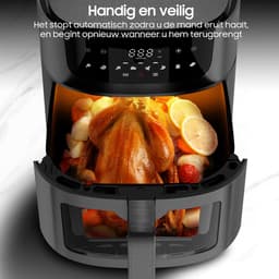 Dewelling AF8007 – XL Heteluchtfriteuse 9L – 1800W Airfryer met Zichtvenster — thumbnail 4