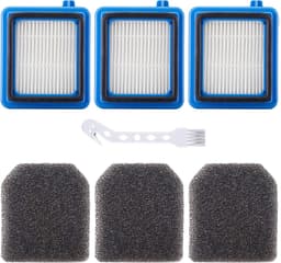 6-delige filterset — geschikt voor AEG QX6-, QX7-, QX8-2- en FX9-series — Vervangingsmodel: ASKW1 — Bevat 3 filters en 3 schuiminzetstukken — Wasbaar en duurzaam — Inclusief reinigingsborstel — thumbnail 2