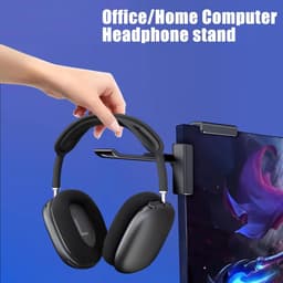 Koptelefoon Houder - Headset Standaard - Bureau Organisatie - Ruimtebesparend Ontwerp - 14.5x7x5.5cm - Zwart — thumbnail 3