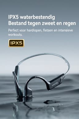 Sanag Bone Conduction Headphones – Sport Koptelefoon – Veilig Fietsen & Hardlopen – 10 Uur Batterij – IPX5 Waterdicht & Open Ear Design – Zwart — thumbnail 3