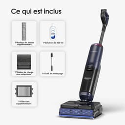 Tineco Floor One S7 Max Pro - Nat en droog stofzuiger en dweil - Smart-Sensing StreakFree schraper - HydroBurst - 85℃ Sneldroogtechnologie - 45dB(A)* Geluidsarm drogen - 60 Min accu - Triple-Sided Edge Schoonmaak routine - 180° Lay-Flat — thumbnail 5