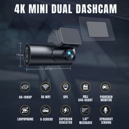 RONN® Dashcam voor Auto Voor en Achter - Dashcam - Zwart - ‎‎3cm x 5cm x 10cm; 300 g — thumbnail 3
