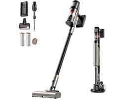 UWANT V600 Steelstofzuiger met Dweilfunctie - Draadloze Stofzuiger zonder Zak - Zelfreinigend Dweilsysteem - 32kPa Zuigkracht - Elektrische Dweil