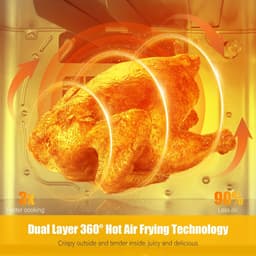 Heteluchtfriteuse – Airfryer – Friteuse – Luchtfriteuse – Digitale Oven – 11 Liter Capaciteit – Dubbele Mand met Cook & Sync Systeem — thumbnail 5