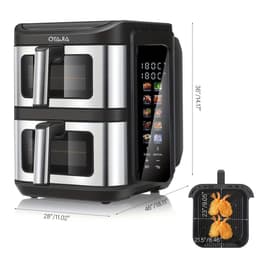 Heteluchtfriteuse – Airfryer – Friteuse – Luchtfriteuse – Digitale Oven – 11 Liter Capaciteit – Dubbele Mand met Cook & Sync Systeem — thumbnail 8