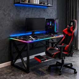GOTAGEE Gamingstoel Bureaustoel Ergonomische Gamestoel Met Lendensteun un voetpedalen Hoogte en Ligfunctie Zwart-Rood — thumbnail 2