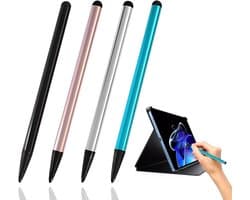 Tablet-stylus met twee uiteinden voor touchscreenapparaten (4 stuks), compatibel met tablets en mobiele telefoons