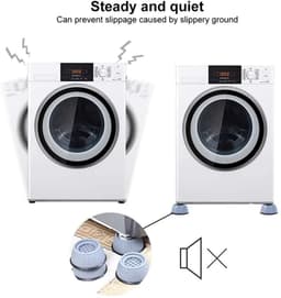 4-Delige Universele Anti-Trillings Voeten Pads – Antislip & Geluidsdempend Verhoger voor Wasmachine4 — thumbnail 3