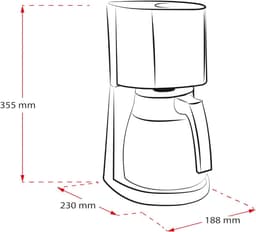 SCH® Koffiezetapparaat met Thermoskan - Koffiezetapparaat - Zwart- ‎10cm x 8cm x 15cm — thumbnail 3
