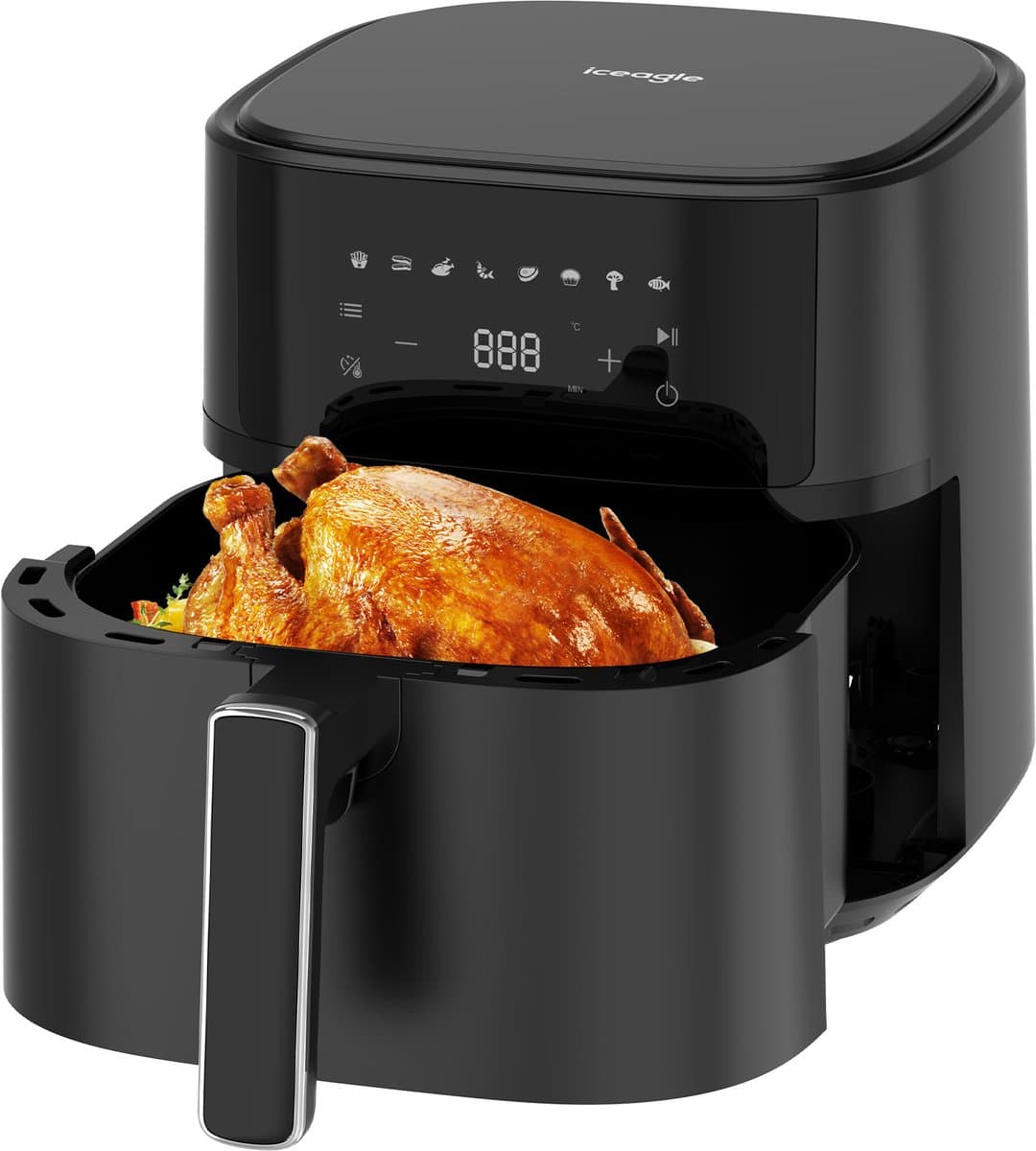 Dewelling XL 6,5 L Airfryer 625A – 1700 W heteluchtfriteuse met metalen binnenruimte, 8 programma’s en touchscreen– eenvoudig te reinigen — afbeelding 1