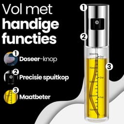QualitéCuisine® Olijfolie Sprayer 100ml – Vernieuwde Versie – Olie Sprayfles / Olieverstuiver – Airfryer Accessoires – Voor BBQ, Bakken & Koken – Incl. Spatel, Bakkwast, Trechter & Schoonmaakborstel — thumbnail 10