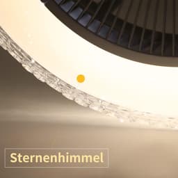 Glitzerlife-Plafond ventilator met verlichting – LED ventilator plafondlamp met afstandsbediening –Stille plafondventilator – Ø48,5 cm – dimbaar – kristal – zomer- en winterstand – voor woonkamer en slaapkamer — thumbnail 3