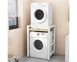 Verstelbaar Wasmachine- en Drogerrek met Opbergruimte