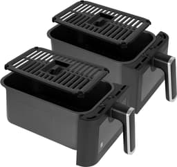 Dubbele Heteluchtfriteuse XXL 2x4L - 2700W met LCD-scherm en 7 Programma's — thumbnail 3
