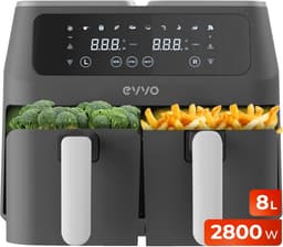 Heteluchtfriteuse 8L met Dubbele Mand en 10 Programma's Zonder Olie — thumbnail 1