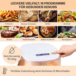 Compacte Heteluchtfriteuse met 7.5L XL Capaciteit en Stoomfunctie — thumbnail 3