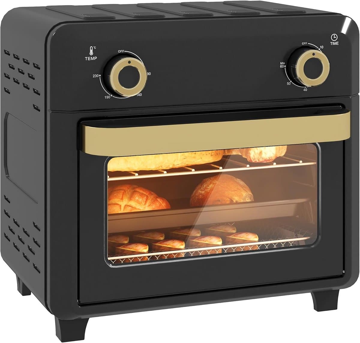 Compacte Heteluchtfriteuse en Mini-oven met 10L Capaciteit en 60 Min Timer — afbeelding 1