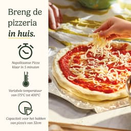 Cuisinart - Pizza Oven - Houtgestookte smaak in 5 minuten - Voor binnen - Complete pizza set - Inclusief pizzaschep, pizzasnijder, steen en diepe schaal - RVS — thumbnail 5