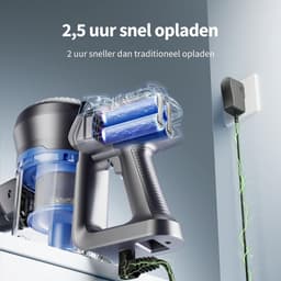 DVDSS® Steelstofzuiger - 6-in-1 - Voor dierenharen, tapijt, harde vloeren - 23kPa zuigkracht - Grijs/Blauw — thumbnail 2