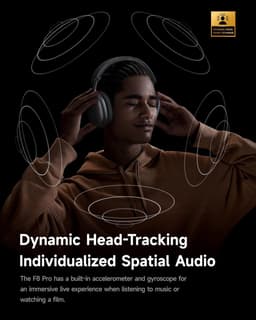 Picun F8 Pro - Draadloze Over-Ear Bluetooth Koptelefoon - met Hybrid Active Noise Cancelling – 140 Uur Batterij - Head Tracking - Aanpasbaar Geluid – Spacegrijs — thumbnail 3