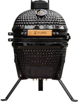 BluMill Kamado BBQ Egg - Kamado 13 Inch - Houtskoolbarbecues - Zwart - Ø 27 cm - Vrijs van PFAS- houdende anti-aanbaklaag - Houtskoolbarbecue Met Thermometer — thumbnail 1