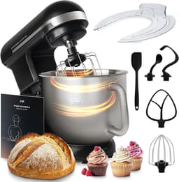 Keukenmachine - Mixer met kom - Bakken en mixen - Duurzame metalen aandrijving - 5.7 Liter kom - Zwart — thumbnail 1