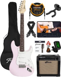 Finesse Elektrische Gitaar met Versterker - met Videocursus - Gitaar - Volwassenen - Kind - Roze — thumbnail 1