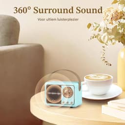 TENZHVXI - Retro Bluetooth-luidspreker - Vintage Radio Bluetooth-luidspreker - 3W Krachtig Geluid/FM-Radio 87–108 MHz - Blue — thumbnail 5