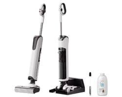 UWANT D100 Nat- en Droog Stofzuiger met Zelfreiniging en Basisstation, Vloerreiniger met 17000Pa Zuigkracht, Elektrisch Dweilen voor Harde Vloeren, 60°C Hetelucht Droging, Smart Vloerreiniger voor Hout, Tegels en Laminaat