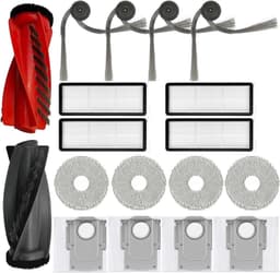 Accessoireset geschikt voor Roborock Qrevo Curv, Edge, S5V & S5X - 17-Delig - Inclusief Rubberen Hoofdborstel, HEPA Filters, Dweilpads & 3L Stofzakken - Vervangingsonderdelen Kit — thumbnail 1