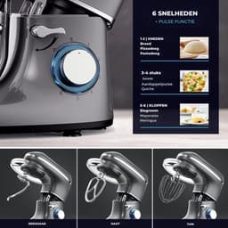 DYNA® Mixer met Mengkom - Keukenmachine - Handmixer - Antraciet - ‎43cm x 36cm x 27cm — thumbnail 2