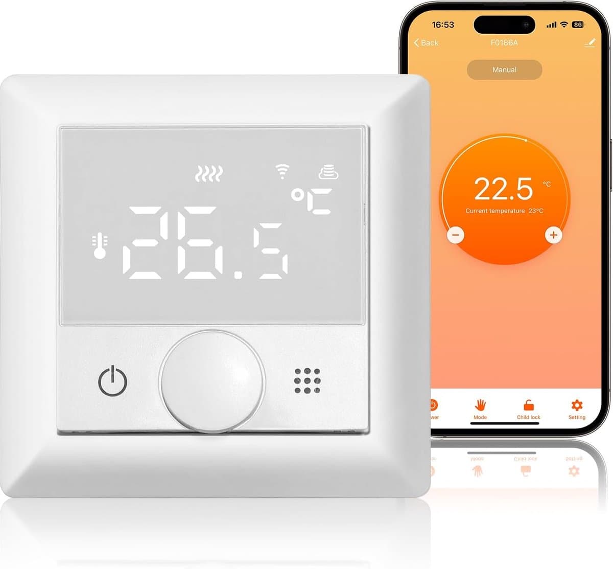 Slimme Thermostaat voor Elektrische Vloerverwarming - WiFi, Programmeerbaar en Spraakgestuurd — afbeelding 1