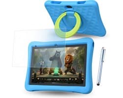Tablet Kids Kindertablet vanaf 3 jaar - Tablet Kinderen 10 inch - Kindertablet - 6000mAh - Android 15 - Blauw - WiseQ - 2026 Model