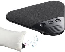 Luidspreker voor onder het kussen, Bluetooth-kussenluidspreker, mini draagbare slaaphulp met witte ruis, draadloos slaaphulpmiddel met timer voor witte ruis, geschikt voor kinderen en volwassenen (zwart).