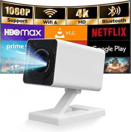 Hotlight Mini Beamer - Home Cinema - Projector - Android 11.0 - WiFi 6 & Bluetooth 5.2 - 4K Beeldkwaliteit - Projector Scherm - Wit — thumbnail 1